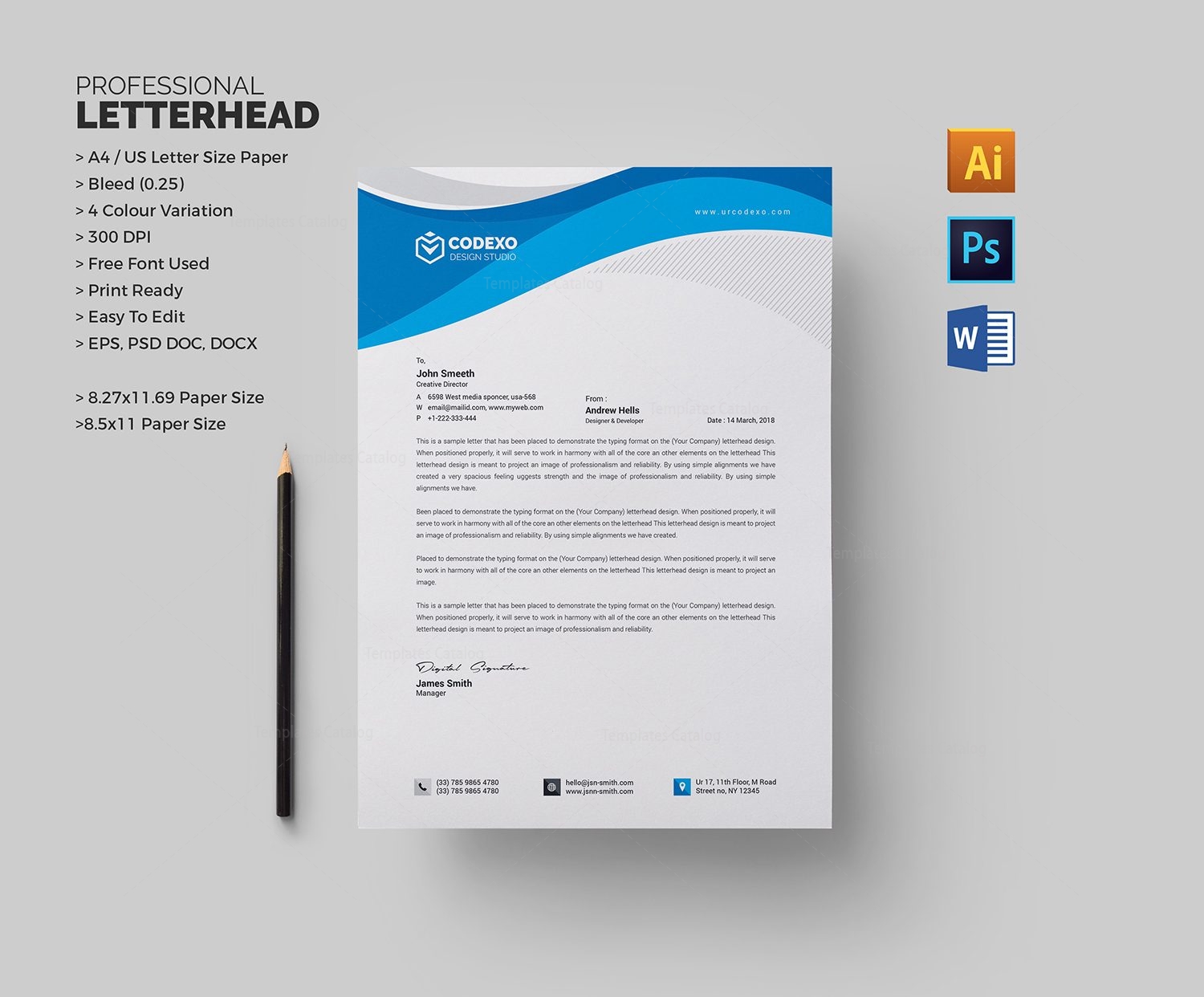 Detail Letterhead Template Docx Nomer 5