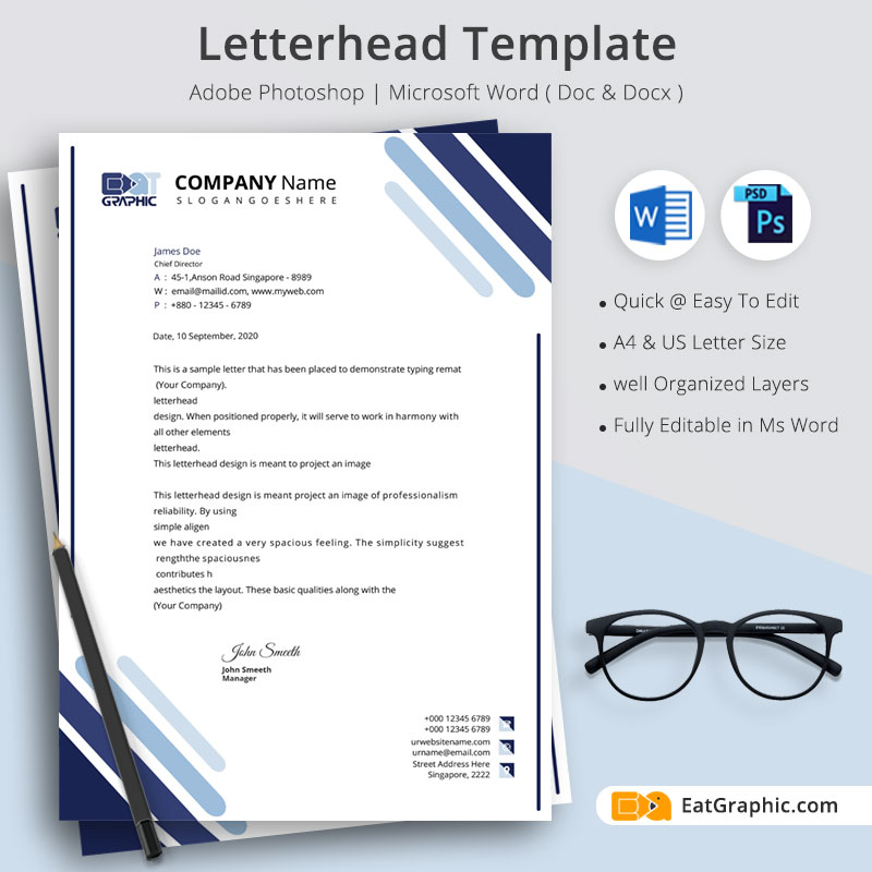 Detail Letterhead Template Docx Nomer 41