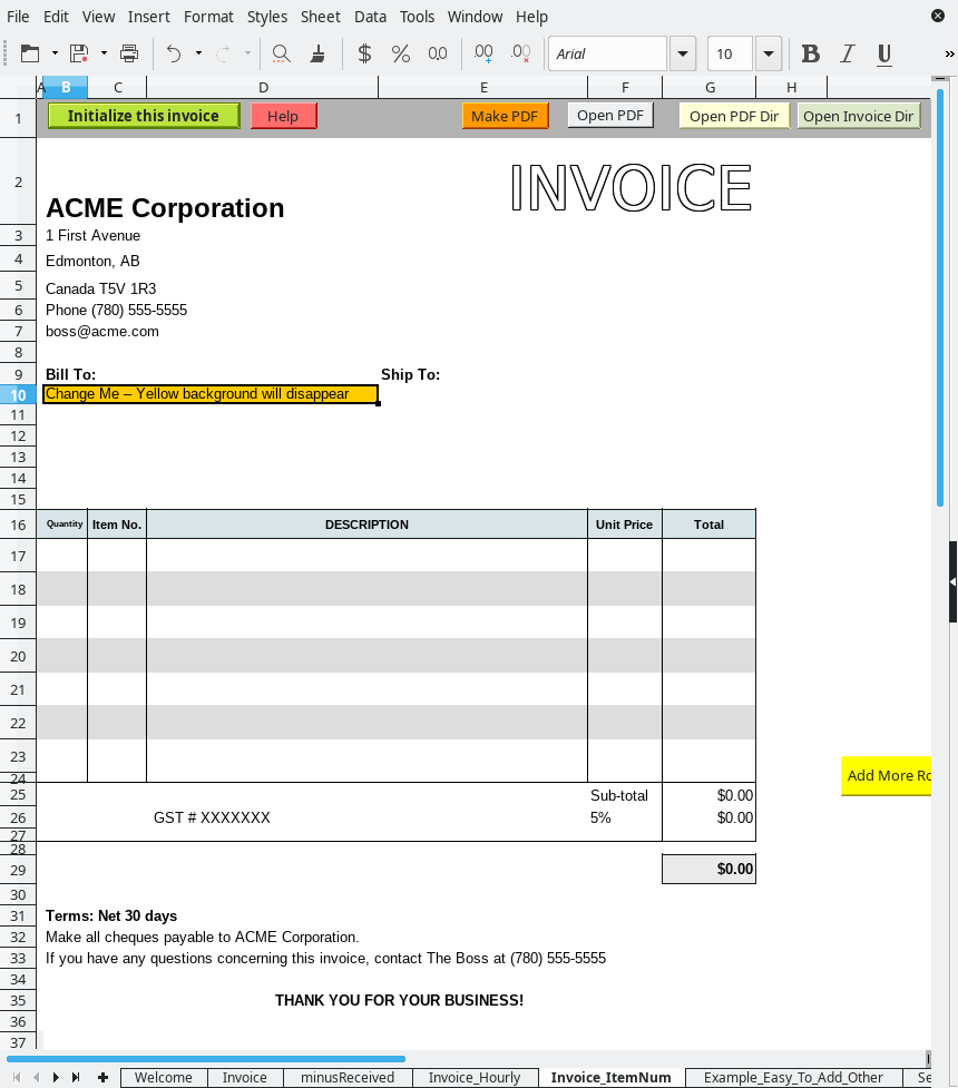 Libreoffice Invoice Template - KibrisPDR