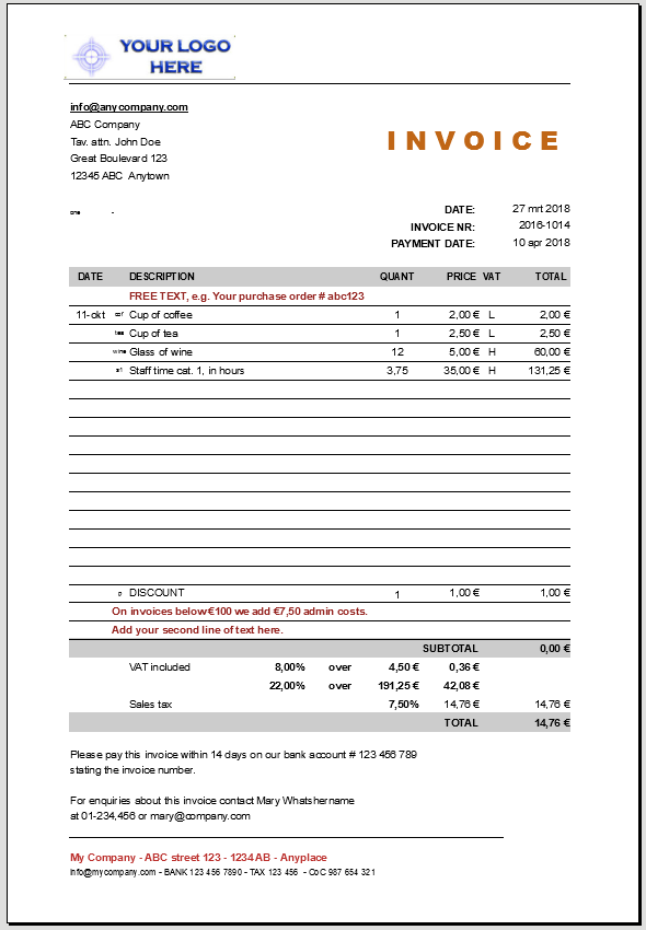 Detail Libreoffice Invoice Template Nomer 4