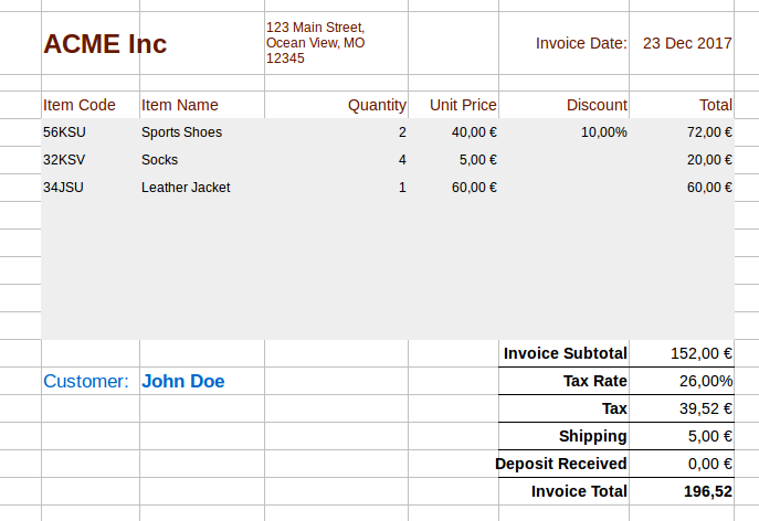 Detail Libreoffice Invoice Template Nomer 35