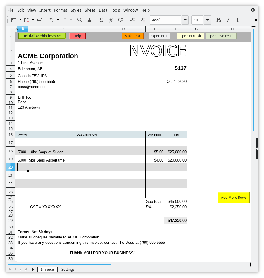 Detail Libreoffice Invoice Template Nomer 5