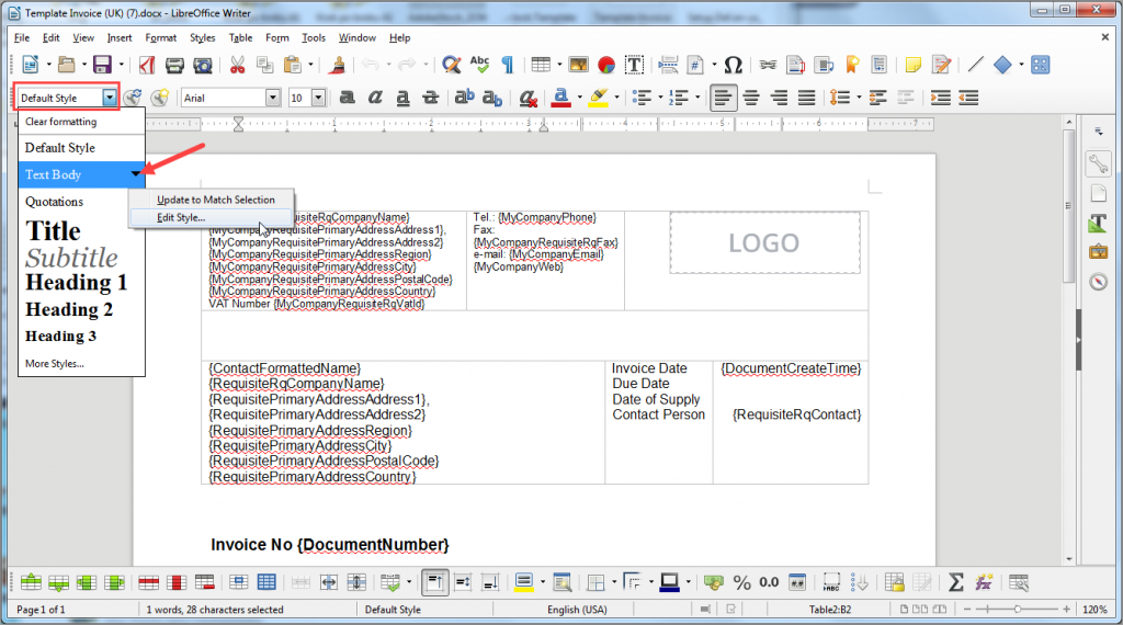 Detail Libreoffice Invoice Template Nomer 41