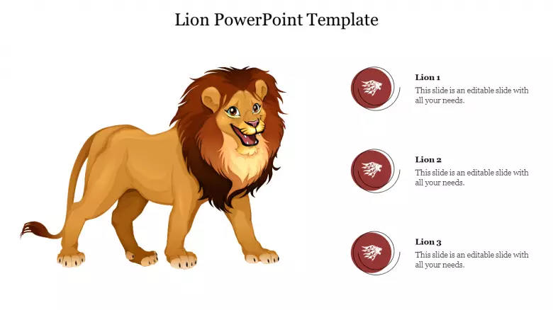 Detail Lion Presentation Template Nomer 22