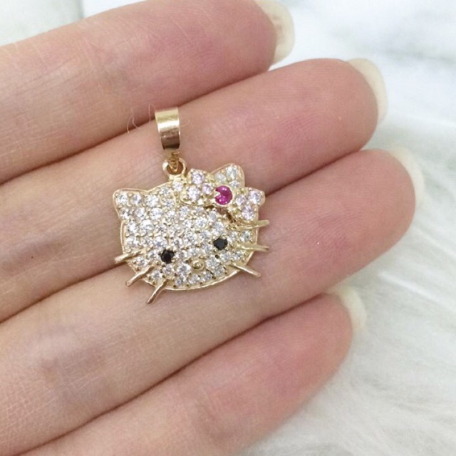 Detail Liontin Emas Hello Kitty Nomer 11