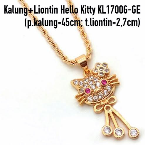 Detail Liontin Emas Hello Kitty Nomer 18