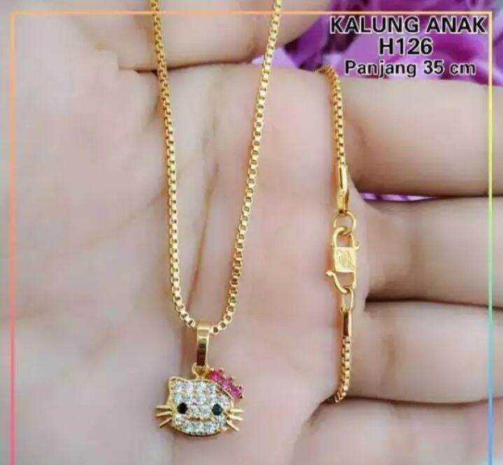 Detail Liontin Emas Hello Kitty Nomer 32