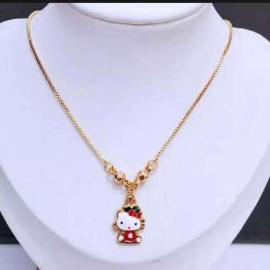 Detail Liontin Emas Hello Kitty Nomer 42