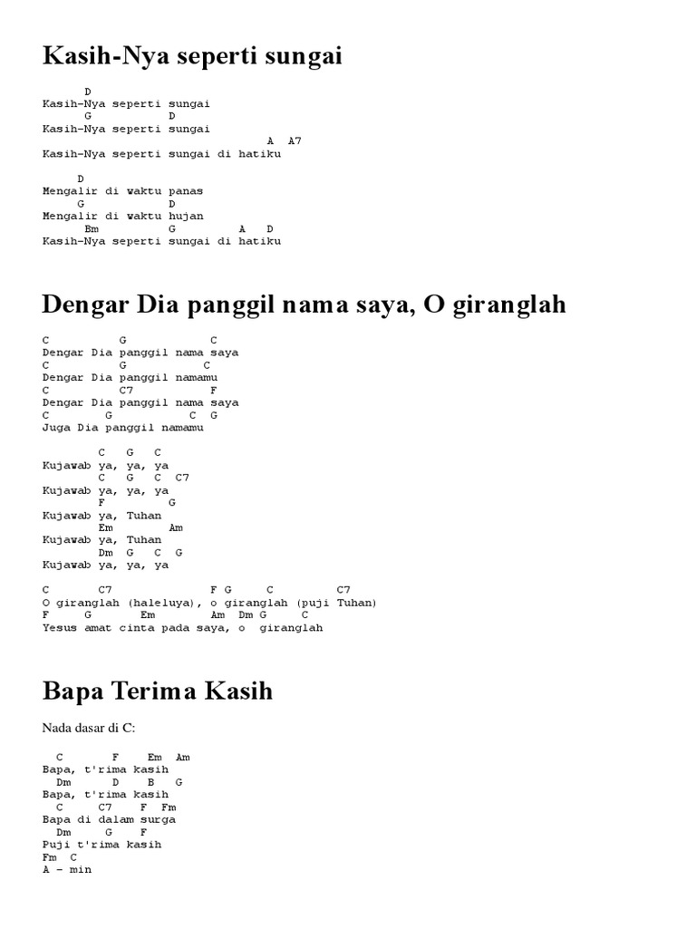 Detail Lirik Kasihnya Seperti Sungai Nomer 11