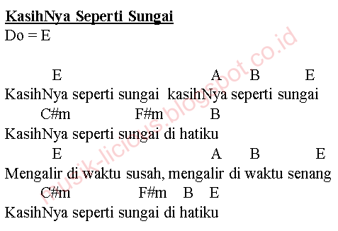 Detail Lirik Kasihnya Seperti Sungai Nomer 6