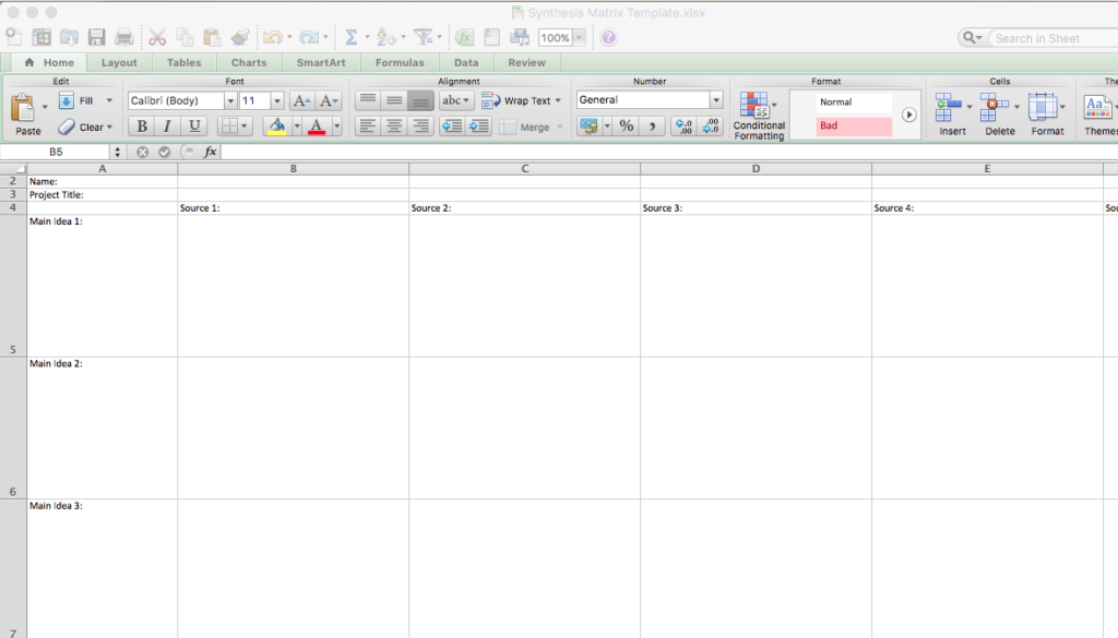 Detail Literature Review Matrix Excel Template Xls Nomer 9