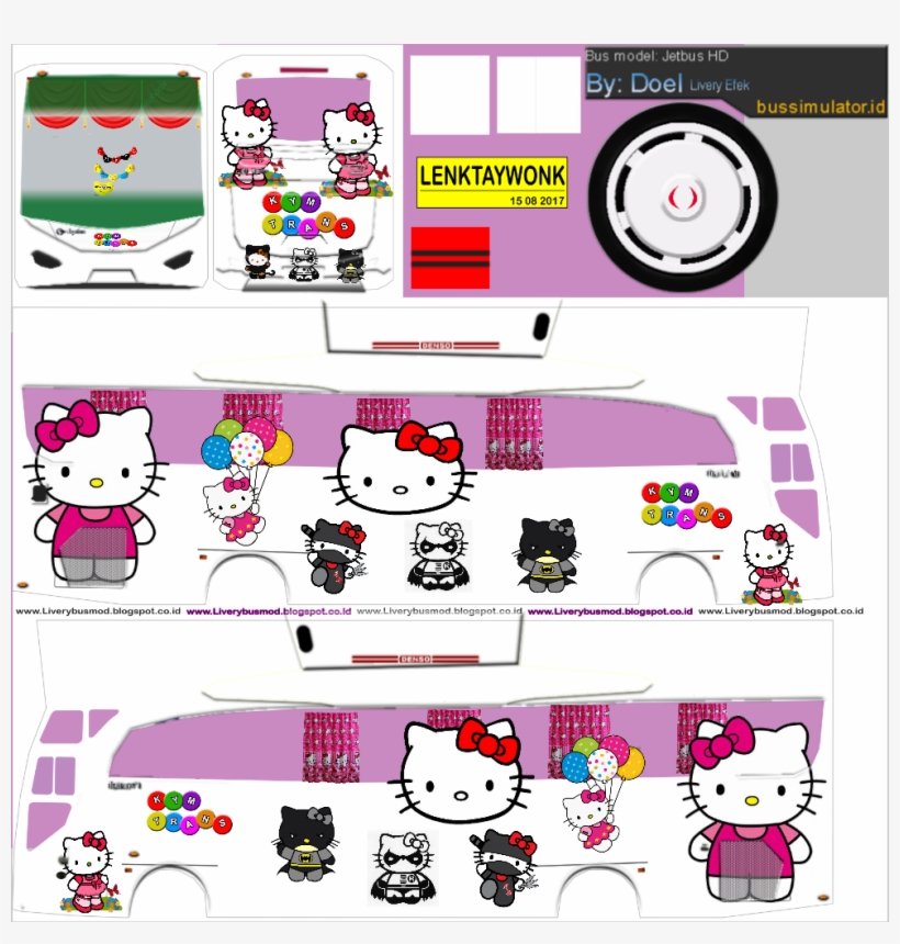 Detail Livery Bus Hello Kitty Nomer 2