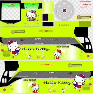 Detail Livery Bus Hello Kitty Nomer 11