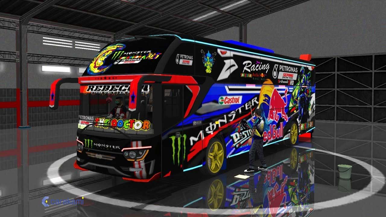 Detail Livery Bus Hello Kitty Nomer 17