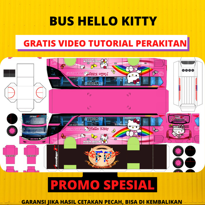 Detail Livery Bus Hello Kitty Nomer 19