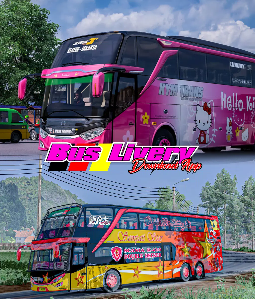 Detail Livery Bus Hello Kitty Nomer 24