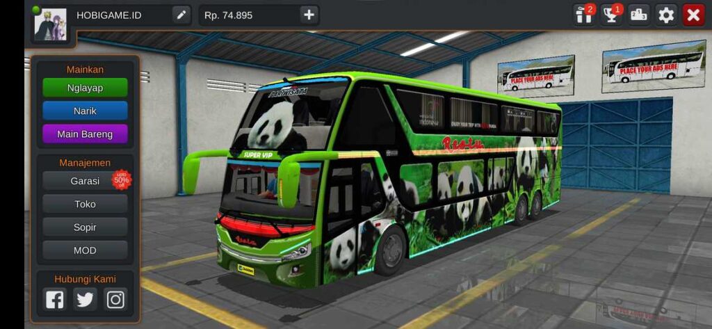 Detail Livery Bus Hello Kitty Nomer 29