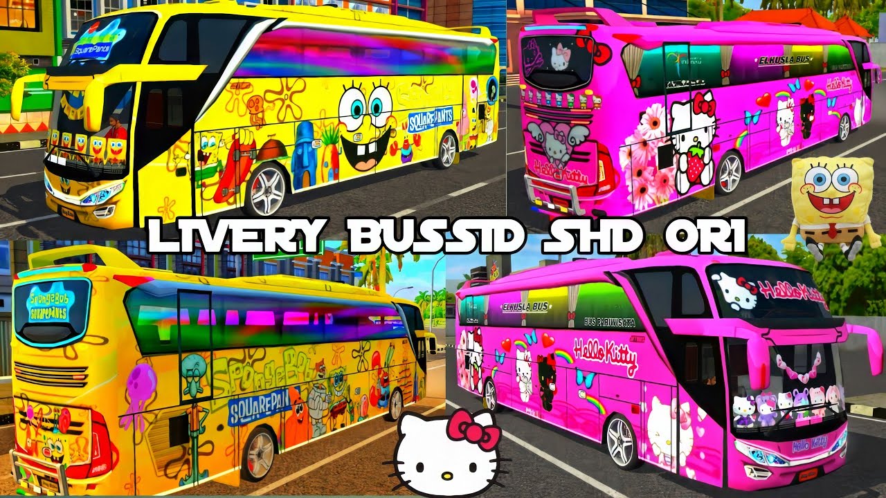 Detail Livery Bus Hello Kitty Nomer 40