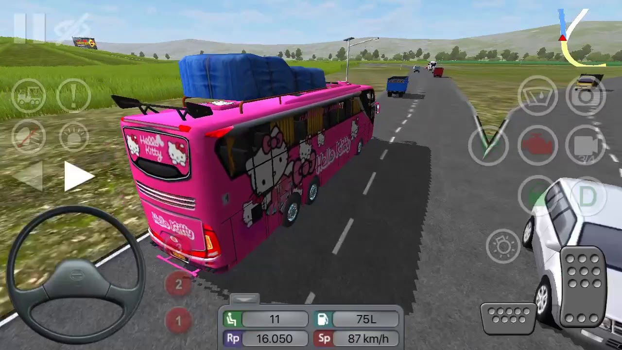 Detail Livery Bus Hello Kitty Nomer 45