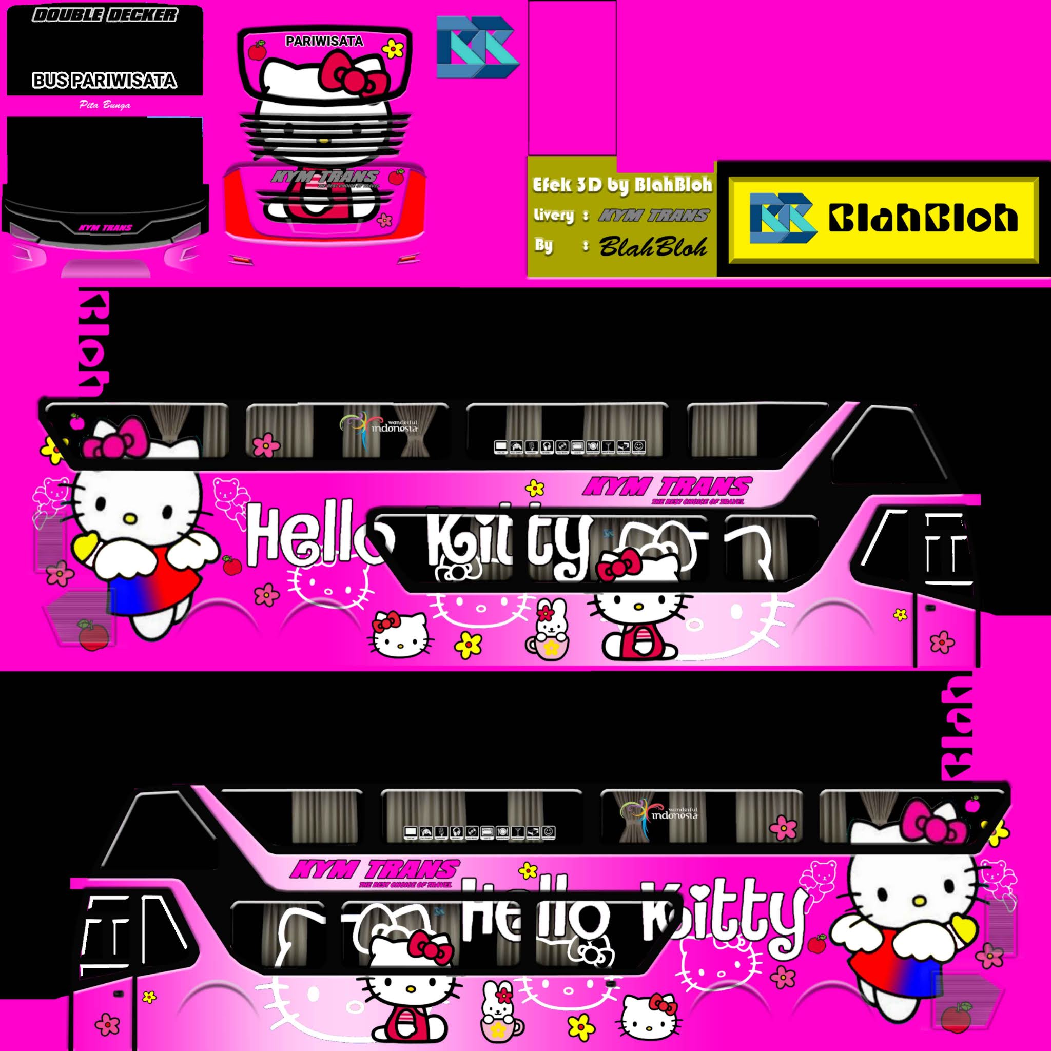 Download Livery Bus Hello Kitty Nomer 5