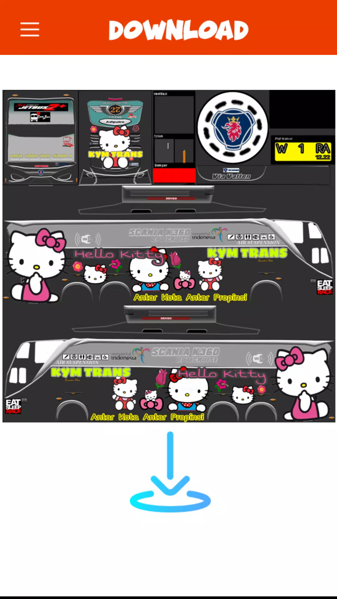 Detail Livery Bussid Hello Kitty Nomer 11