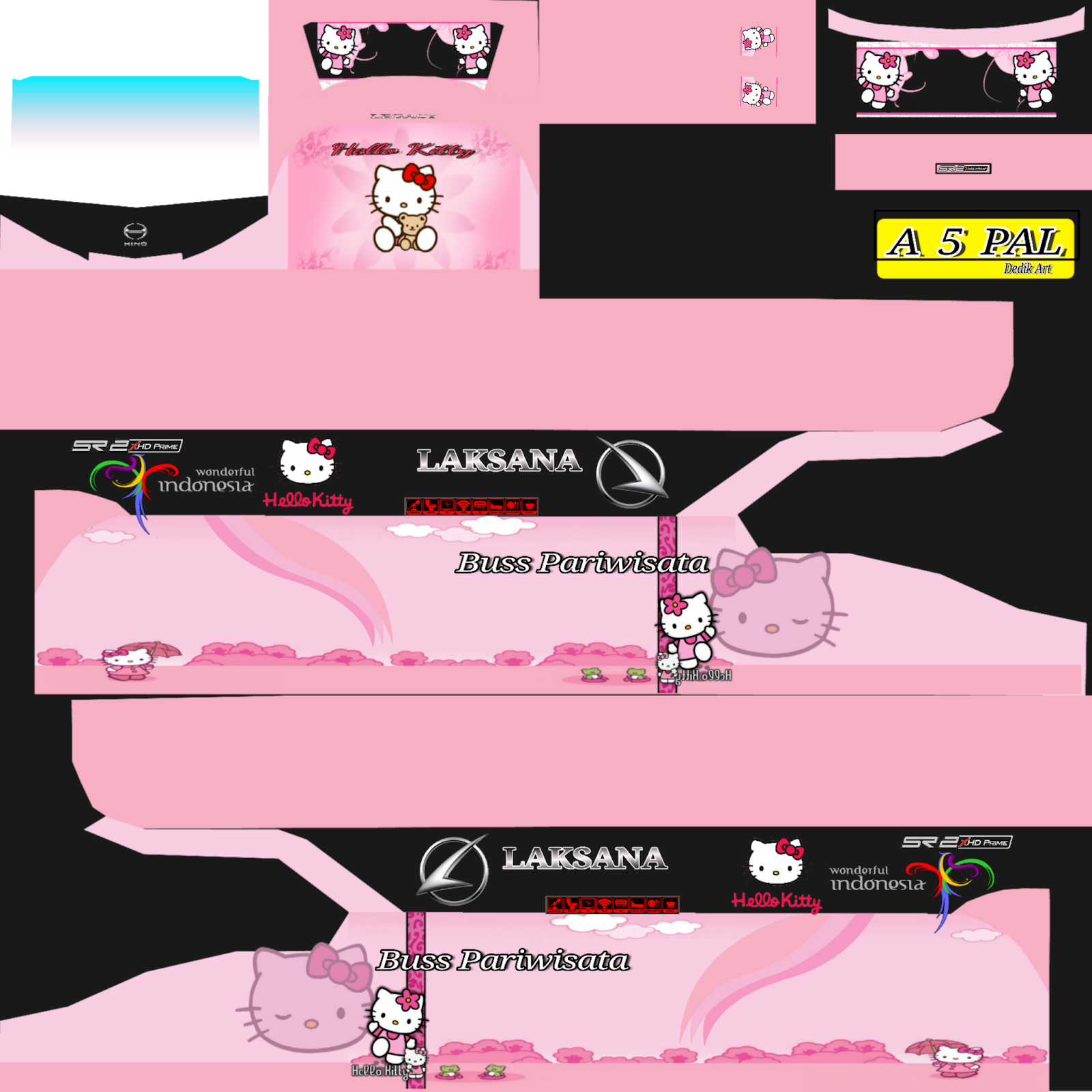 Detail Livery Bussid Hello Kitty Nomer 27