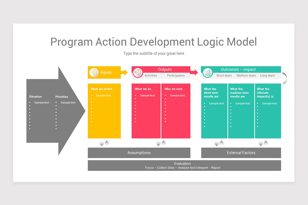 Detail Logic Model Powerpoint Template Nomer 7
