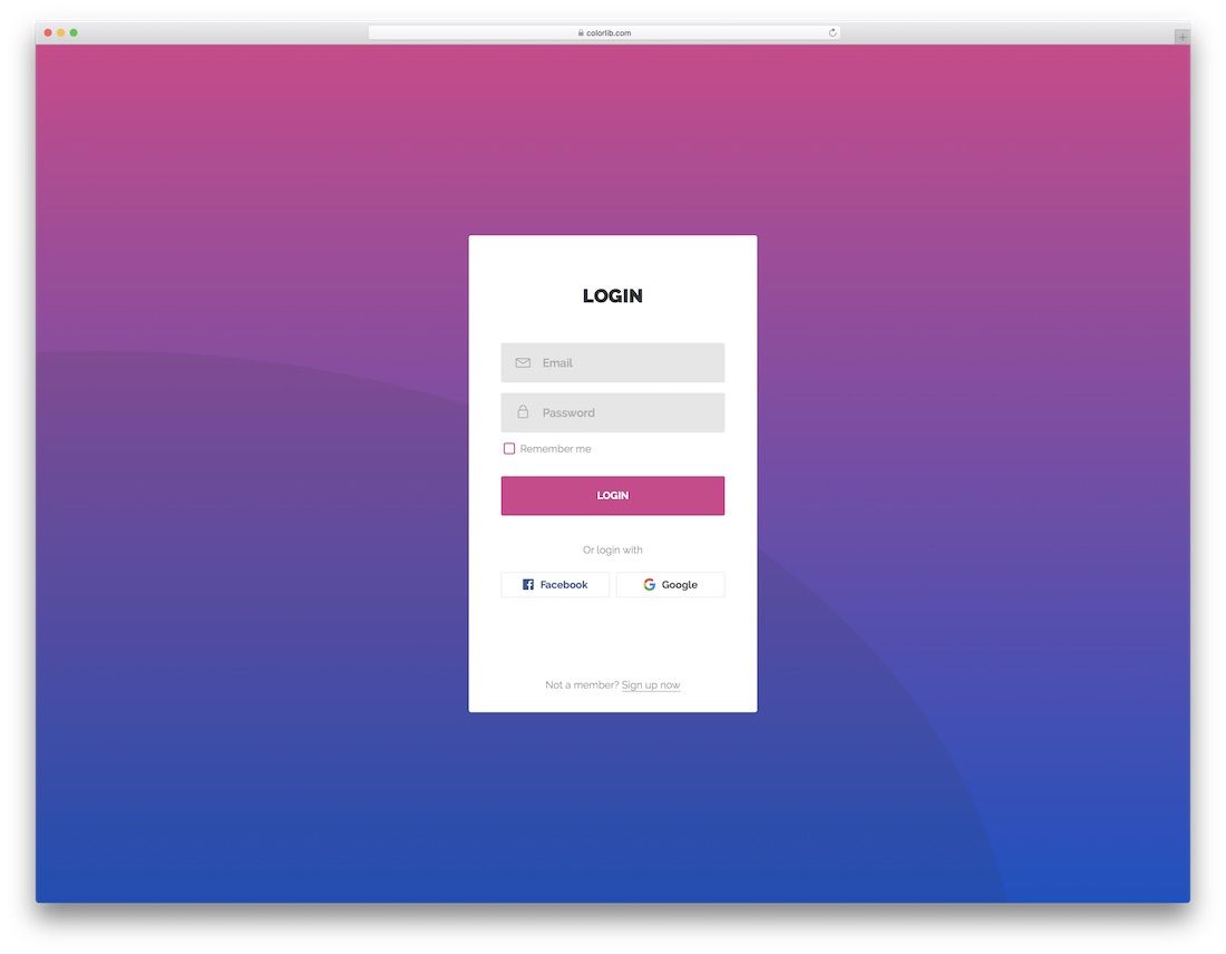 Detail Login Form Template Nomer 2