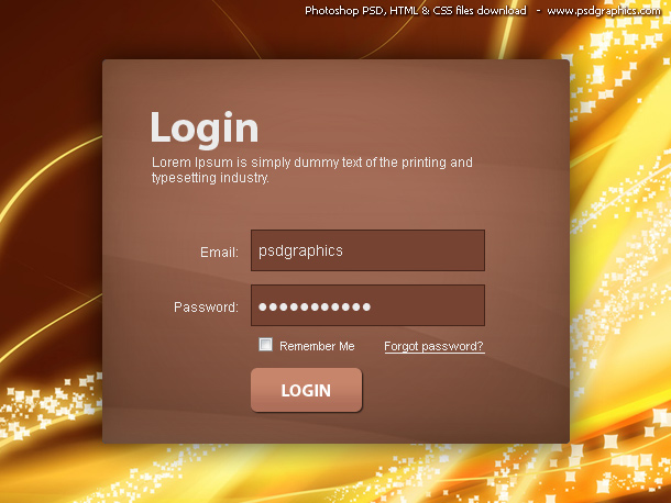 Detail Login Psd Template Nomer 7