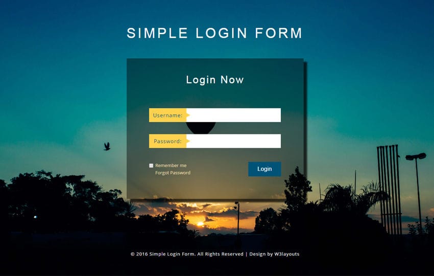 Detail Login Simple Template Nomer 9