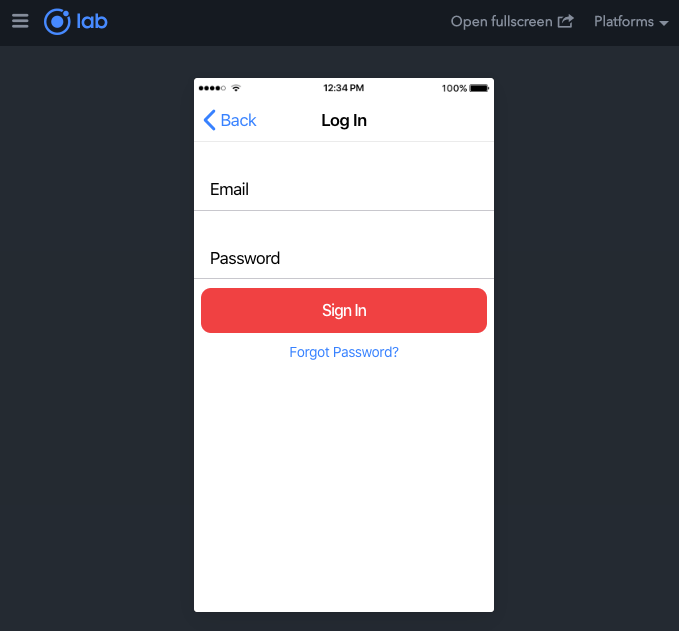 Detail Login Template Ionic Nomer 3