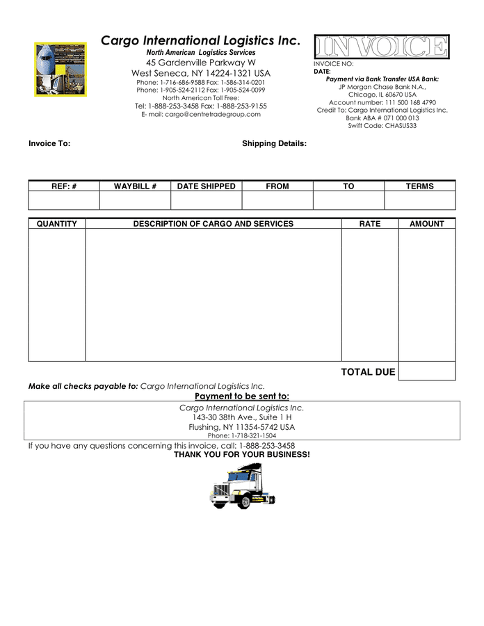 Detail Logistics Invoice Template Nomer 26