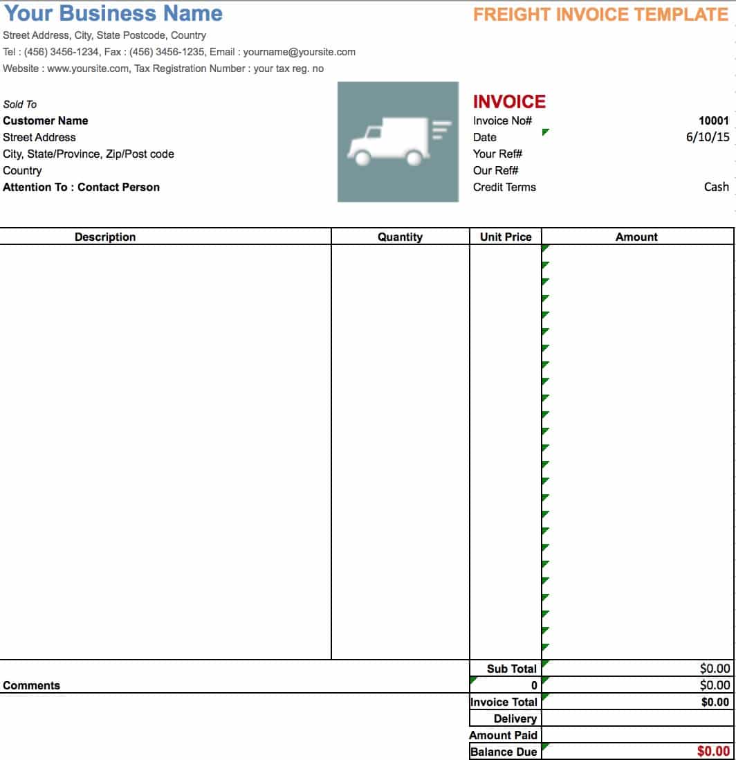 Detail Logistics Invoice Template Nomer 4