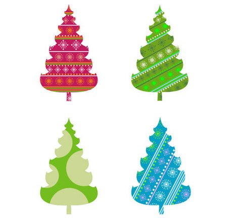 Detail Abstract Christmas Tree Vector Nomer 5