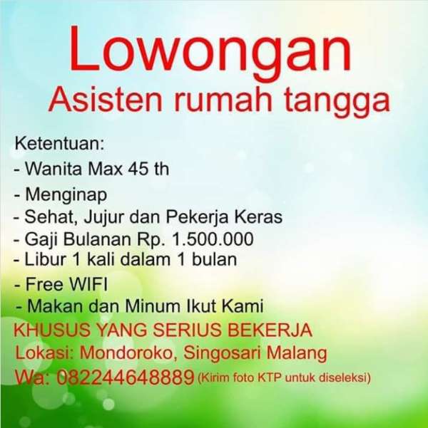 Detail Loker Untuk Ibu Rumah Tangga Nomer 9