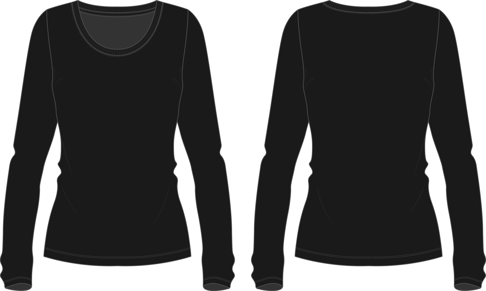 Detail Long Sleeve Black Template Nomer 39