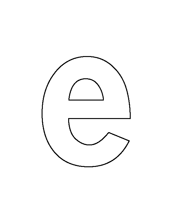 Lowercase E Template - KibrisPDR