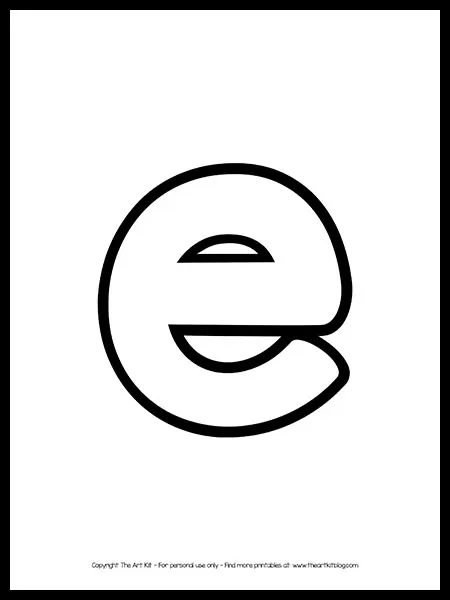 Detail Lowercase E Template Nomer 7