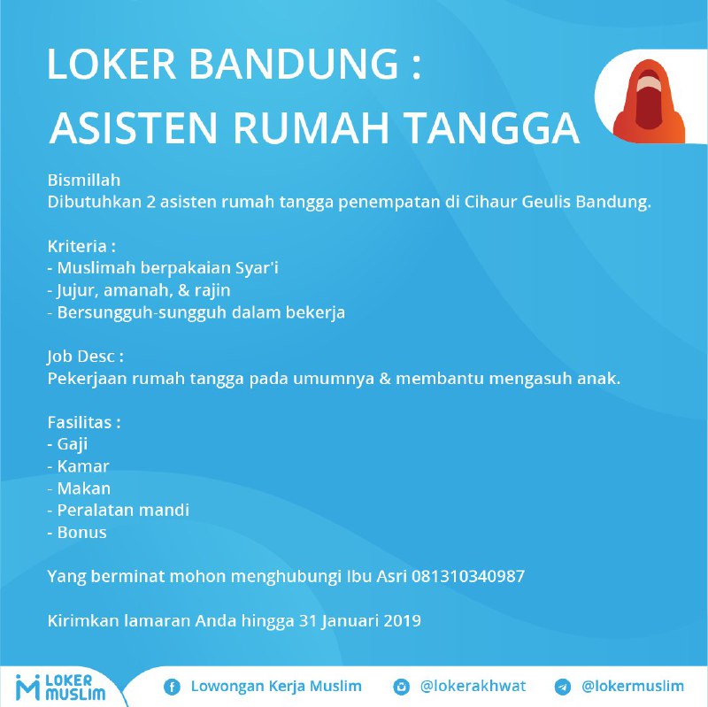 Detail Lowongan Kerja Untuk Ibu Rumah Tangga Di Bandung Nomer 3