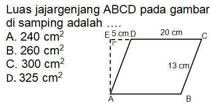 Detail Luas Jajargenjang Abcd Pada Gambar Diatas Adalah Nomer 43