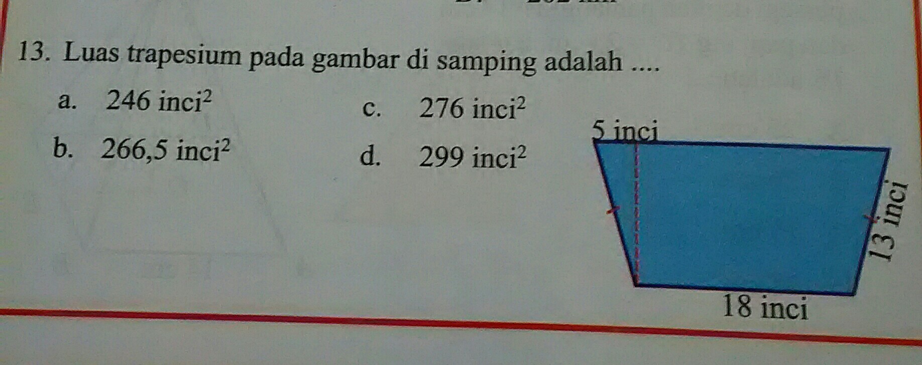 Detail Luas Trapesium Pada Gambar Di Samping Adalah Nomer 10