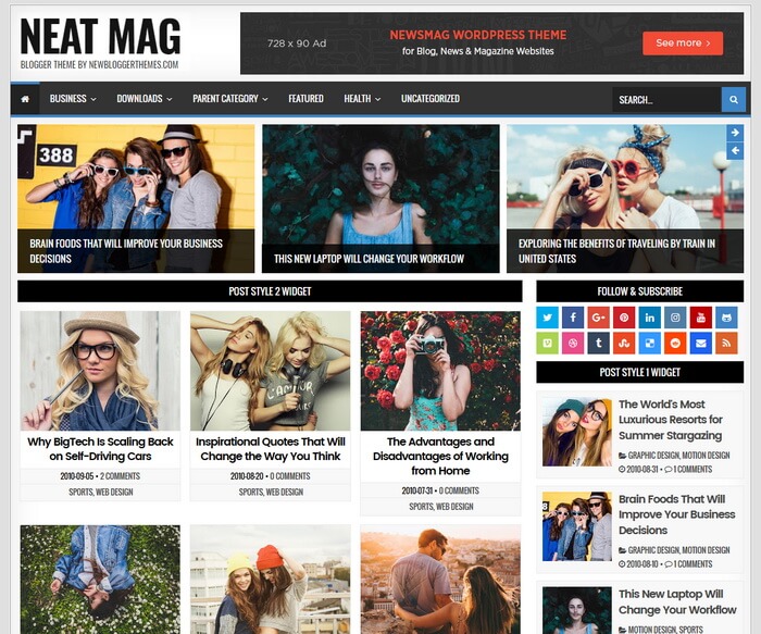 Detail Magazine Blogger Template Nomer 20