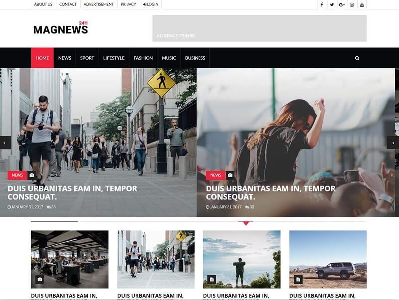 Detail Magazine Template Bootstrap Nomer 19