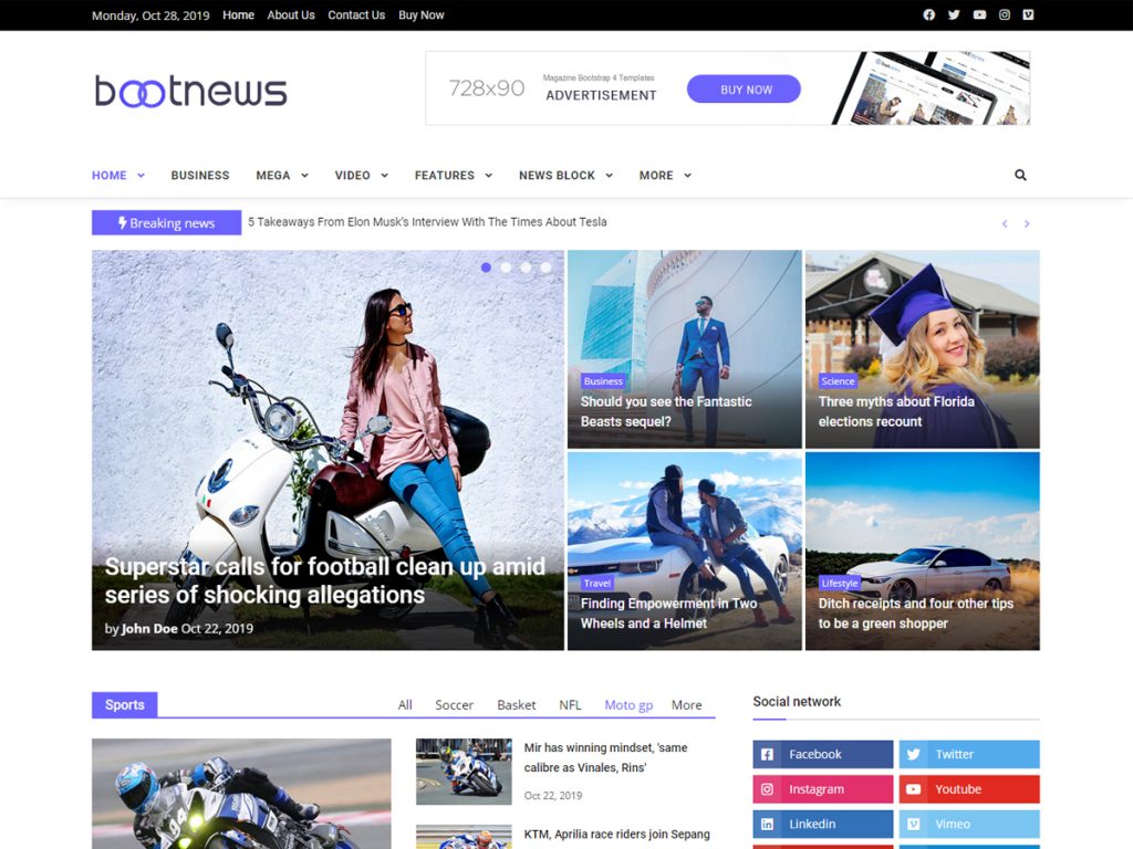 Detail Magazine Template Bootstrap Nomer 3