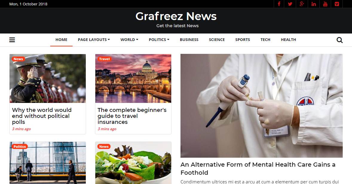 Detail Magazine Template Bootstrap Nomer 36