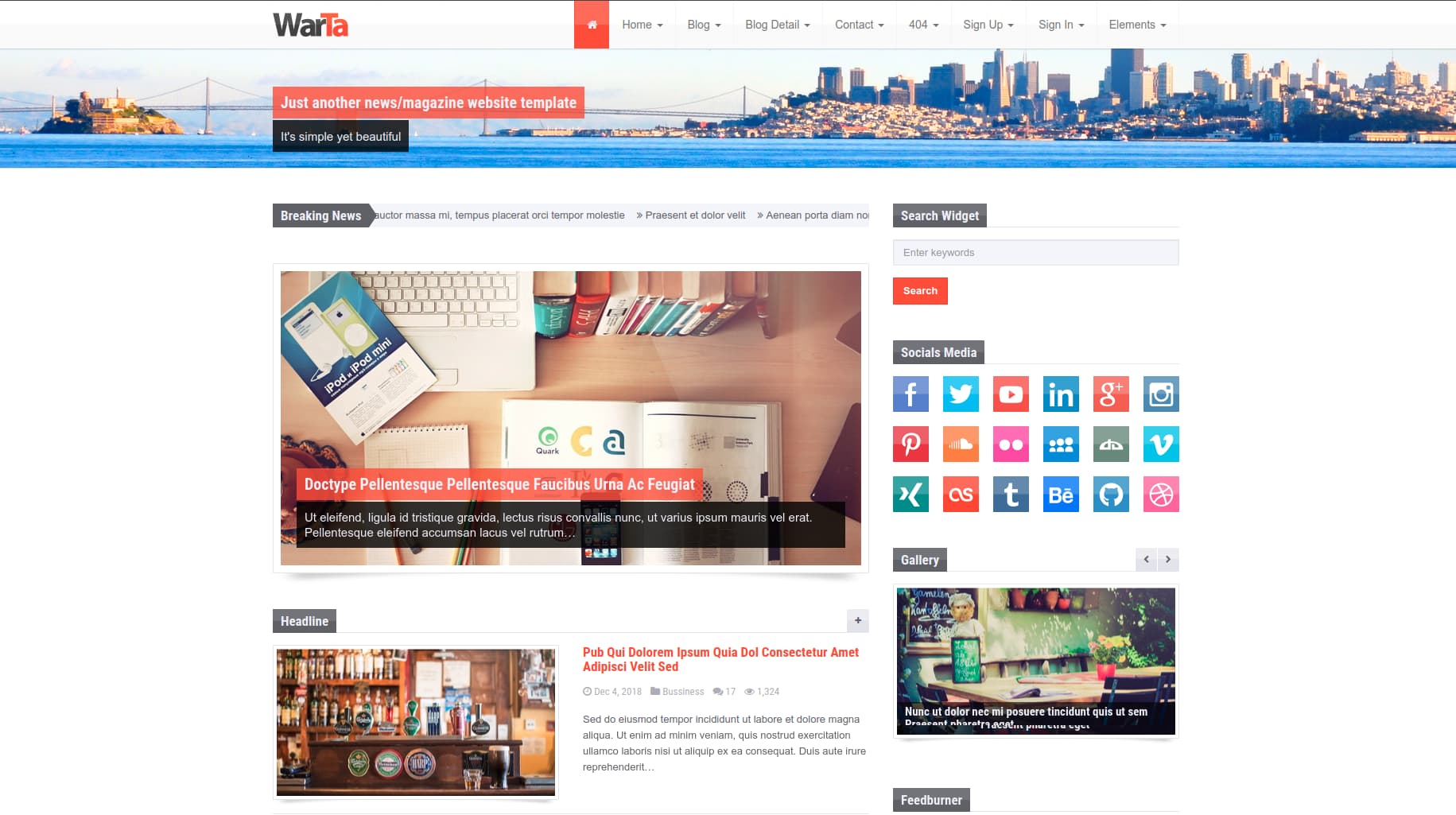 Detail Magazine Template Bootstrap Nomer 40