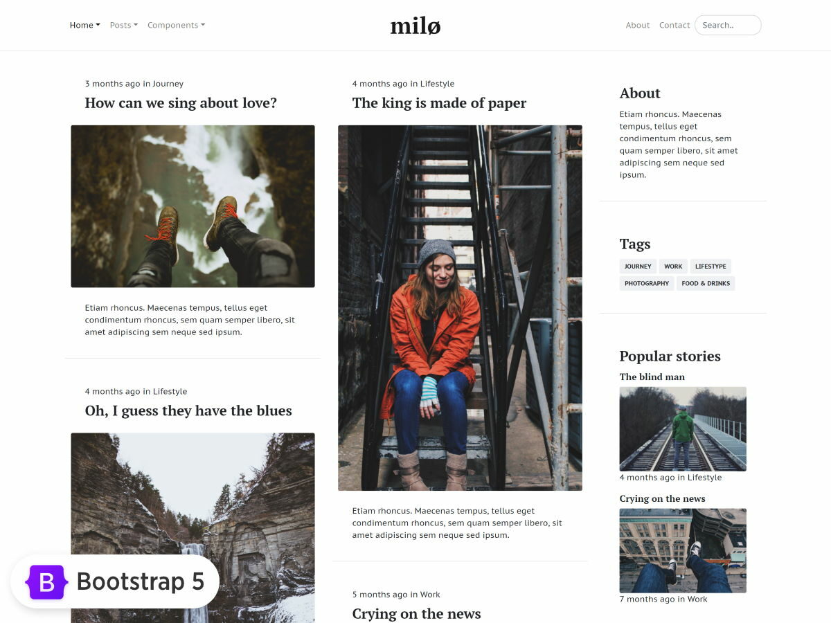 Detail Magazine Template Bootstrap Nomer 42
