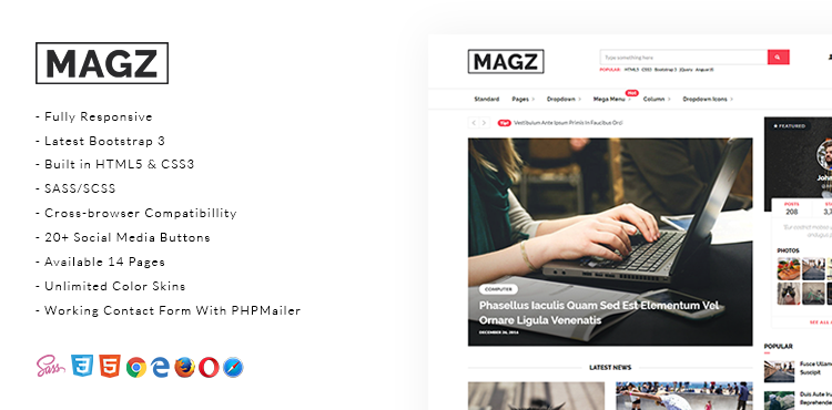Detail Magazine Template Bootstrap Nomer 44