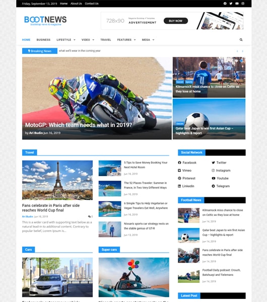 Detail Magazine Template Bootstrap Nomer 51