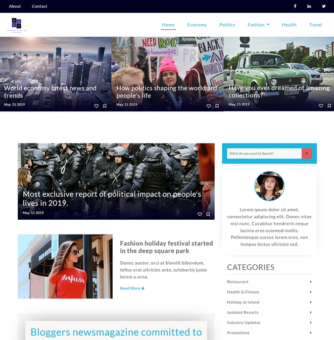 Detail Magazine Template Bootstrap Nomer 52